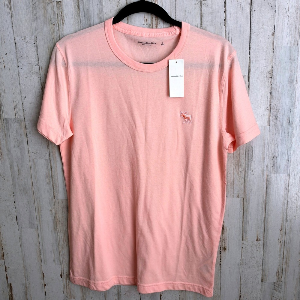 Abercrombie & Fitch T-Shirt Womens S Pink Soft A&F Tee Short Sleeve Embroidered
